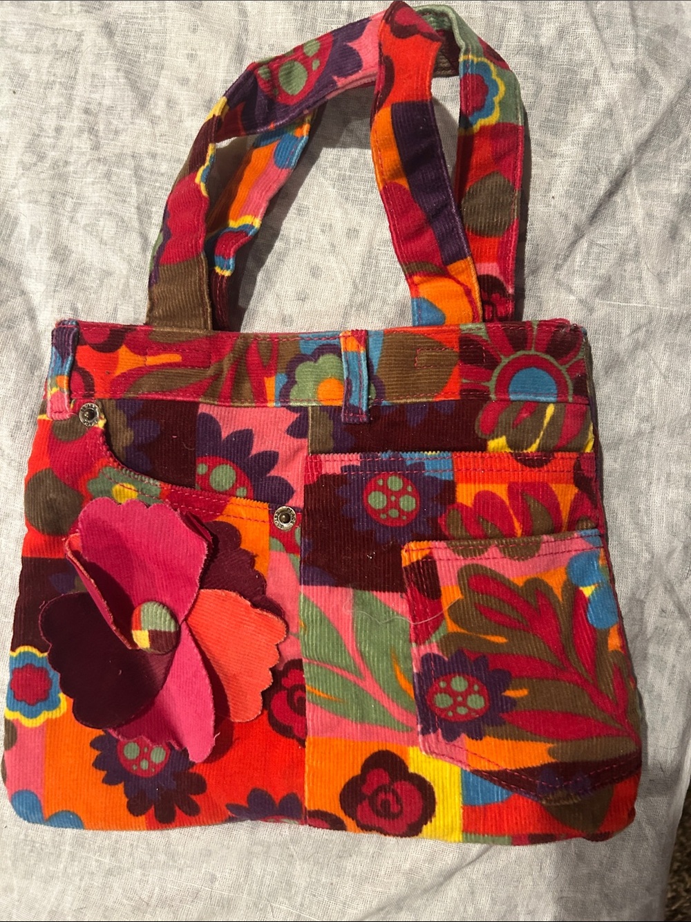 The Children's Place Multicolor Floral Patchwork Corduroy Tote